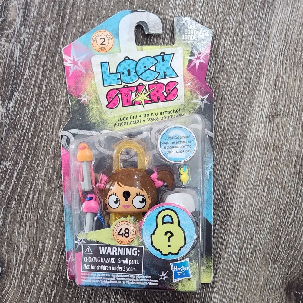 Hasbro Lock Stars Series 2 Brown Hair Girl Lock Figure with Keys & Charms E3597